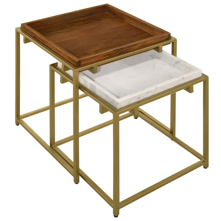 Mercer41 Storz Marble Tray Top Nesting Tables Wayfair